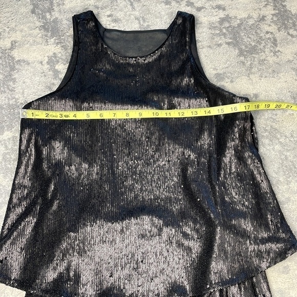 NWT Halston Heritage Black Sequin Party Mini Dress Mesh Back LBD Sparkle Sz 4 - Picture 11 of 14